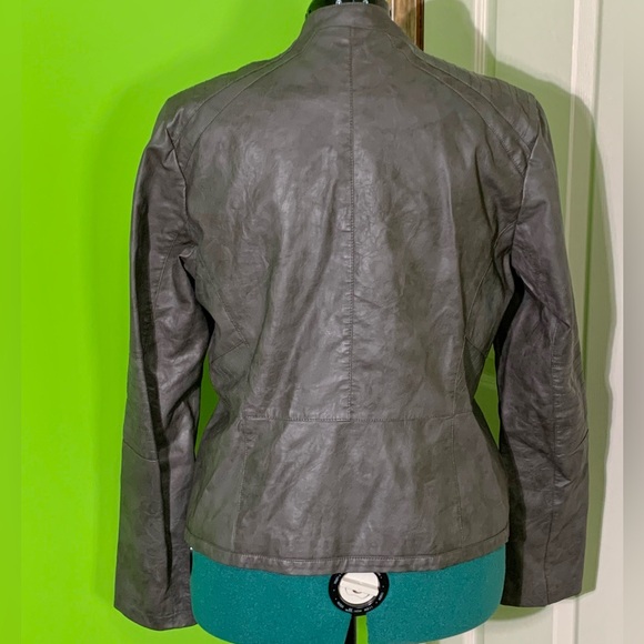 Xhilaration Gray Faux Leather Moto Jacket - Picture 4 of 6